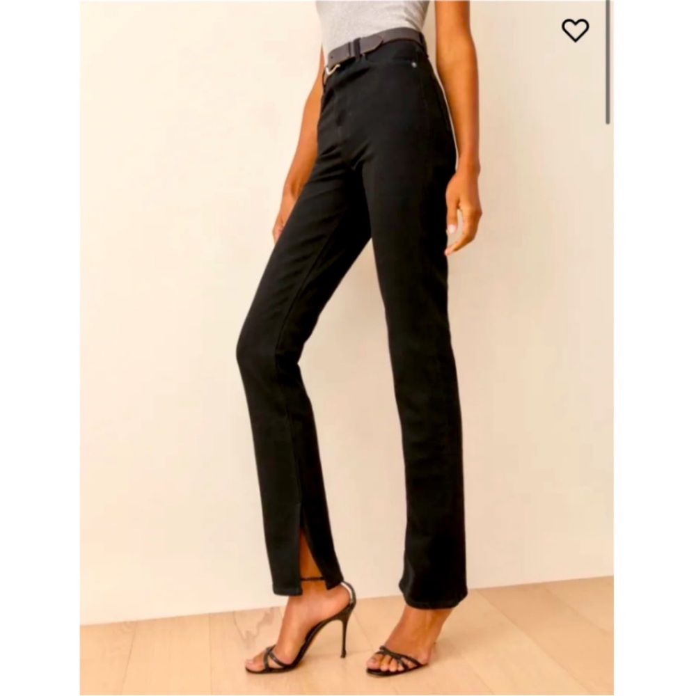 NWT Reformation Liza Slit Hem Ultra High Rise Jeans